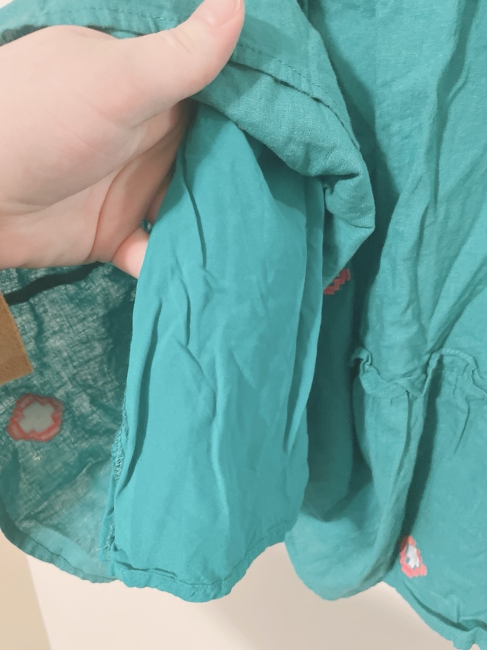 J Marie Teal Sleeveless Tiered Embroidered Dress Size Large. - Picture 4 of 11